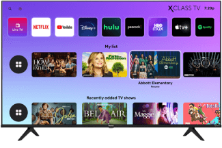 XClass TV showing TV interface
